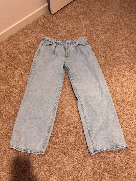 Abercrombie & Fitch High-Rise Loose Jeans — Light Blue Sz 14L - Picture 2 of 5